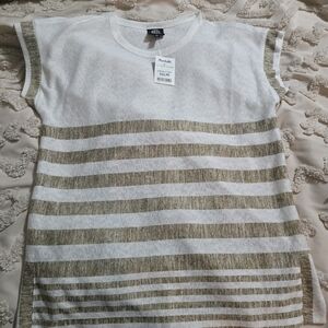 White Knit Crewneck Top